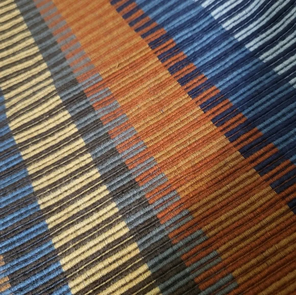 Crate & Barrel Cotton Chika Blue Striped Woven Set of 2 Pillow Covers 20x20 - Picture 7 of 10